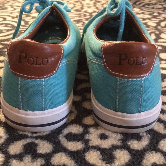 Size 8 Polo by Ralph Lauren bright blue sneakers! - Picture 4 of 4
